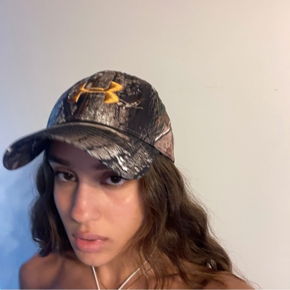 Two hats - camo print under armour & beige adidas - Picture 1 of 3